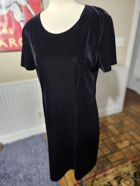 Vtg Studio C Black Velvet Dress Size 10